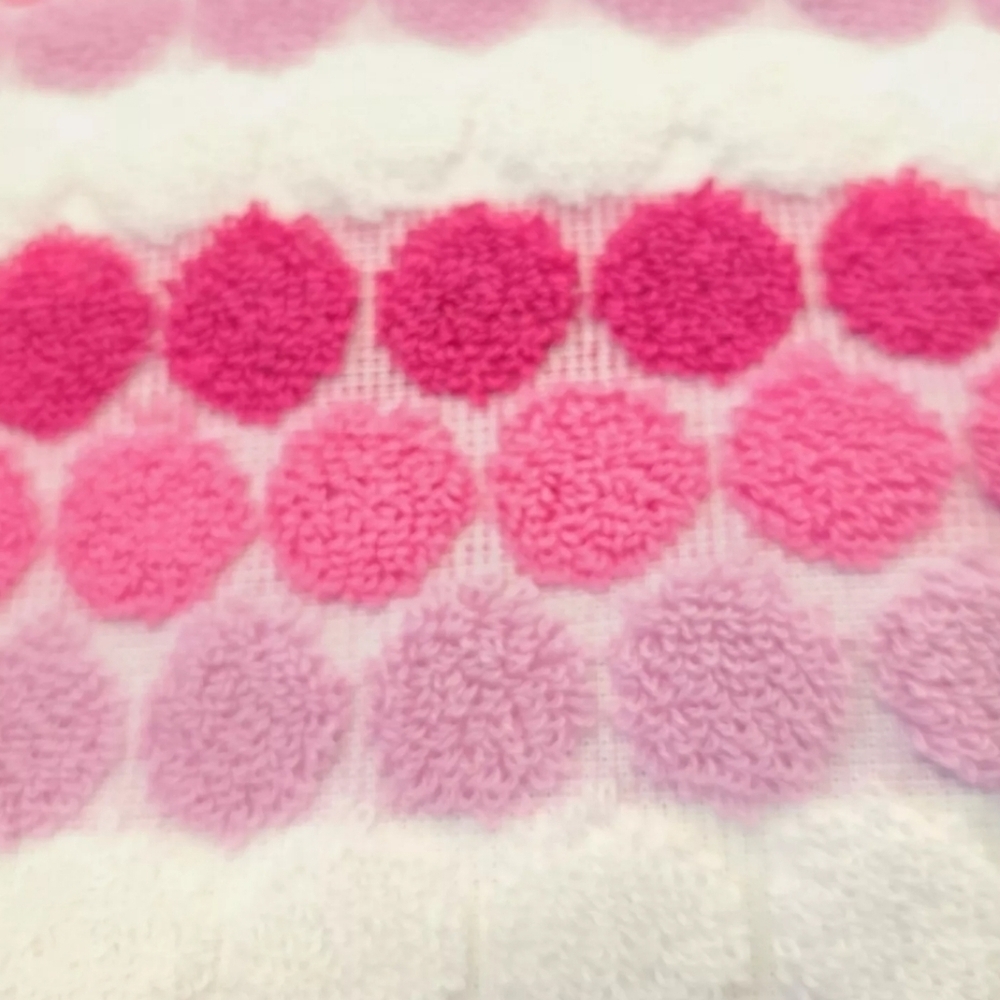 6pc Soho Living Bath Hand Tip Striped Dot Pink Ombre Towel Set New - Picture 9 of 11